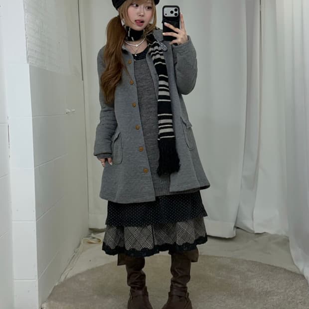 그레이 무채색 니혼진 모리걸 코디세트