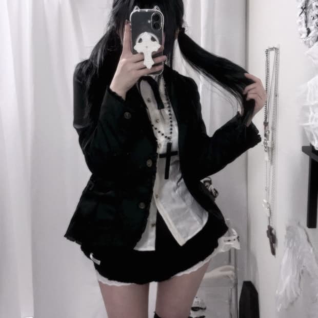 액시즈팜 엑시즈팜 리본 프릴 자켓