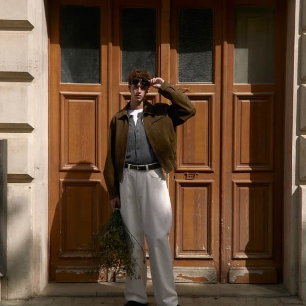 stu 브라운 스웨이드 자켓 m