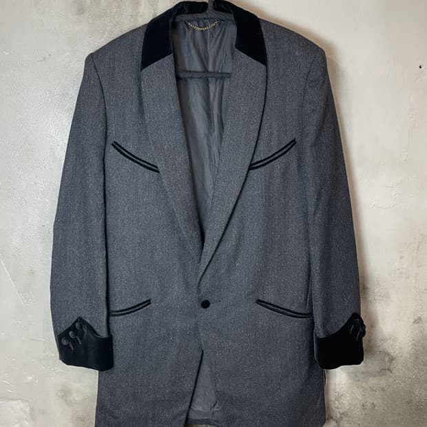 언유즈드 벨벳 트림 체스터 롱 자켓