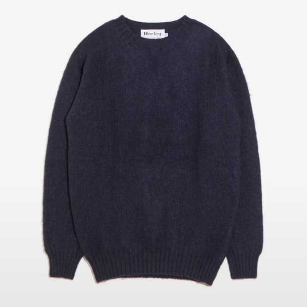 할리 오브 스코틀랜드 쉐기독 크루넥 니트-뉴 네이비