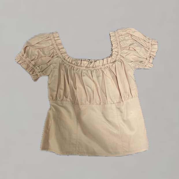 RE_L 리엘 스퀘어넥 퍼프 블라우스