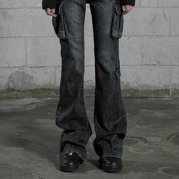보헤미안서울 crossover pocket boots cut jeans