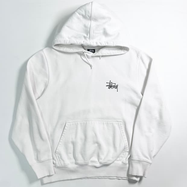 스투시 스탁로고 화이트 후드티