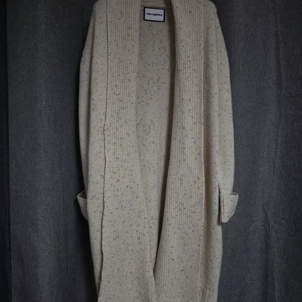 칼라거펠트 울캐시 글리터 롱가디건