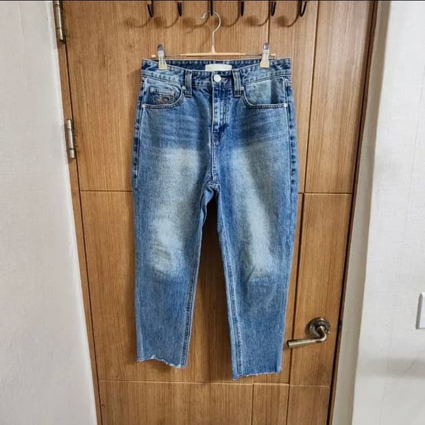 (M)플랙 레귤러 라이즈 크롭 스트레이트 데님 팬츠