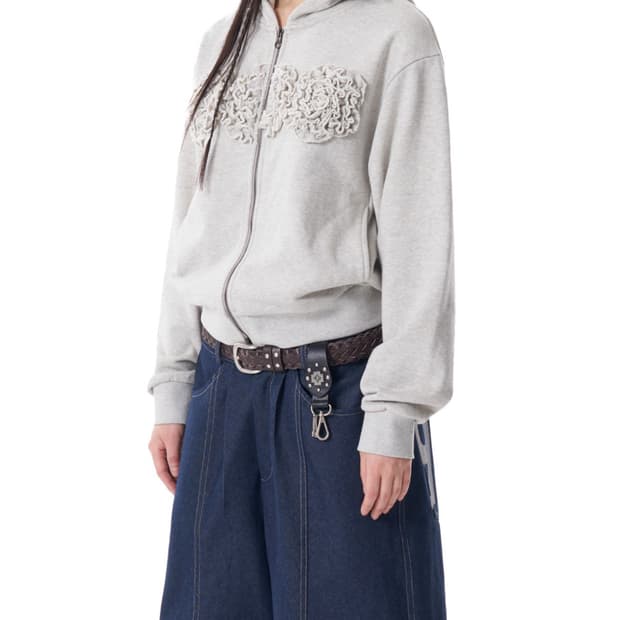 Flowers zip-up hoodie
