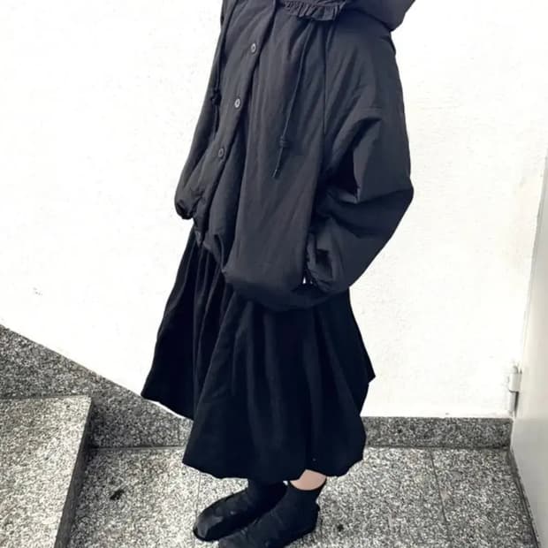 피에브레 winter frill hoodie padding jp 숏 패딩