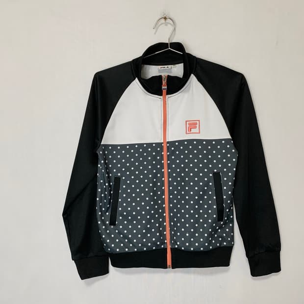 FILA 휠라 도트 패턴 트랙탑 슬림 져지 땡땡이 자켓 y2k 키치빈티지