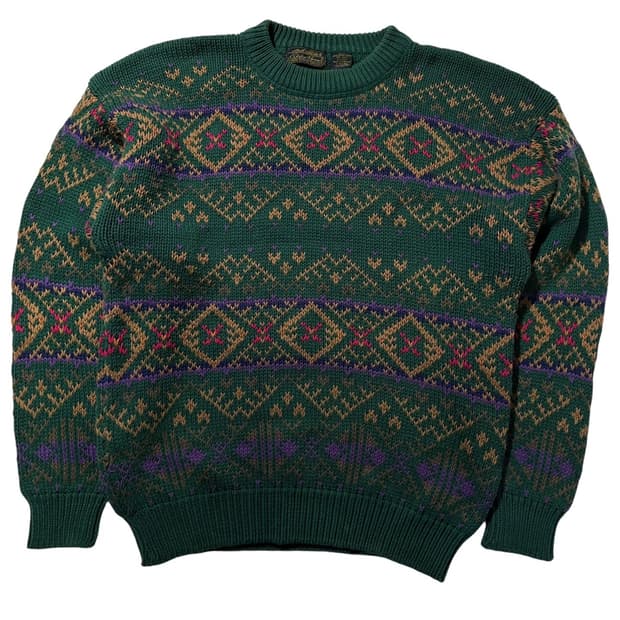 에디바우어 페어아일 패턴 라운드 니트