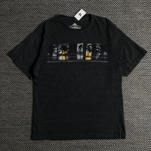 빈티지 팜트리 프린팅 박시핏 티셔츠o 3352