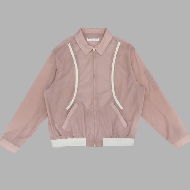 커브드 지퍼 바람막이 핑크 CURVED ZIPPER WINDBREAKER