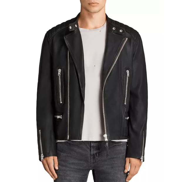올세인츠 램스킨 레더 바이커 자켓