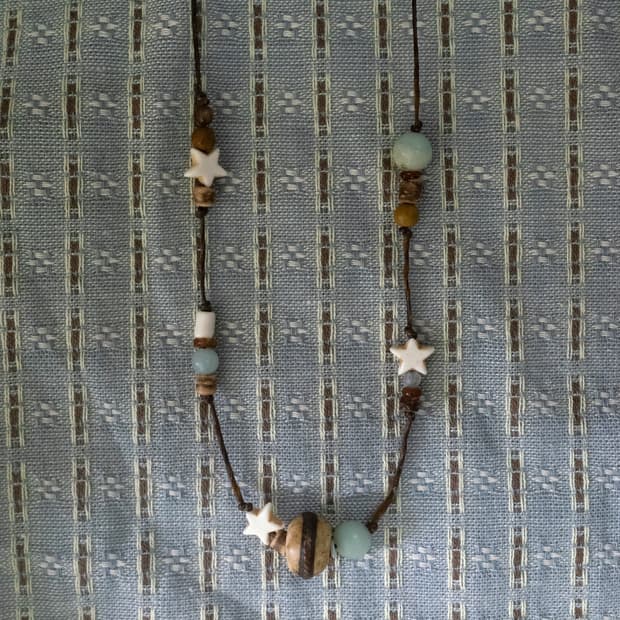 wood star-donut necklace 우드 스타 도넛 목걸이