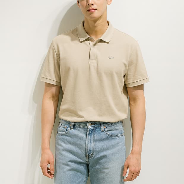 라코스테 베이지 피케 반팔 폴로티_105