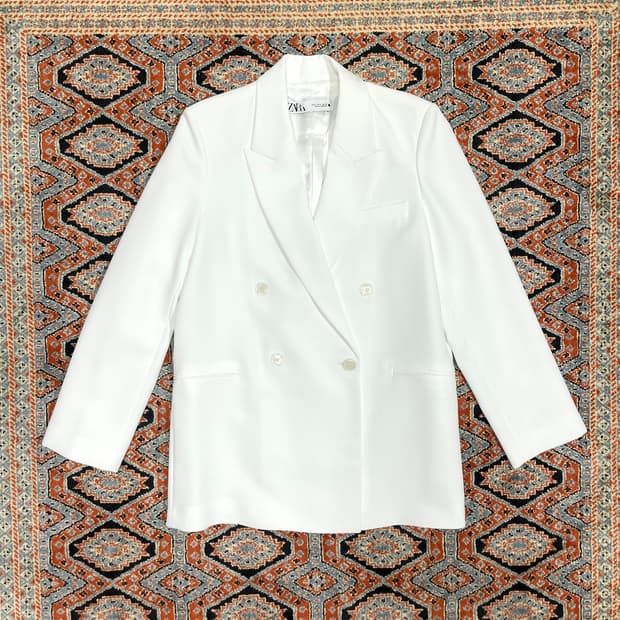 자라 화이트 더블 자켓 블레이저 여성S