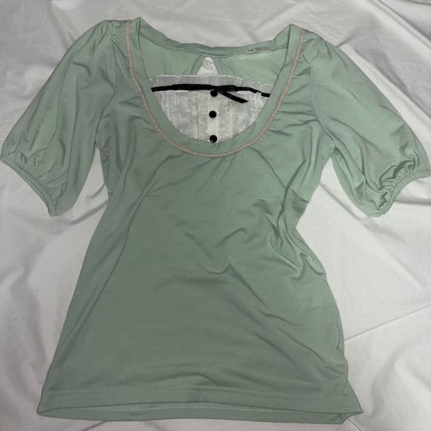 빈티지 리즈리사깔 공겜여주 반팔 로걀탑