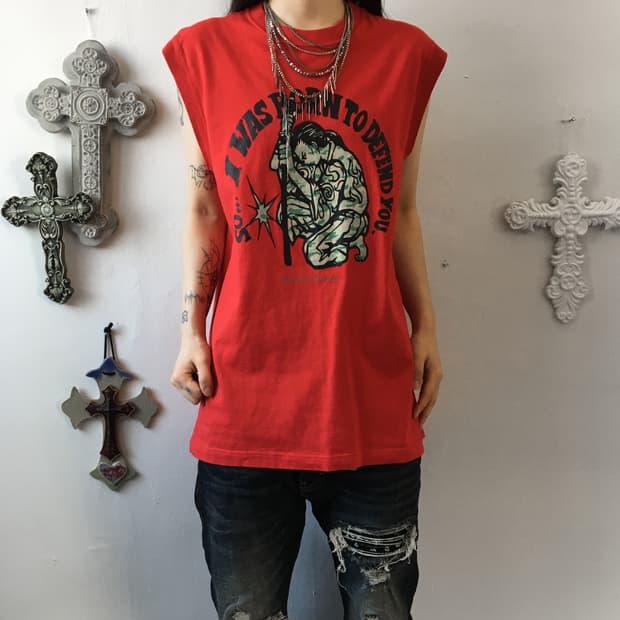 Samurai printing sleeveless