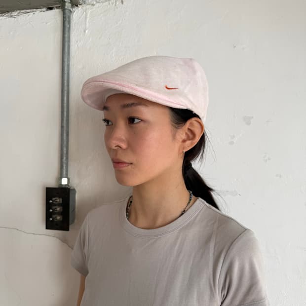 레어 나이키 테리원단 뉴스보이캡 연핑크