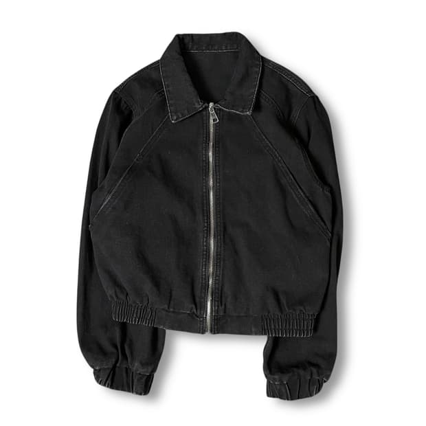 빈티지 블랙 크롭 데님 자켓