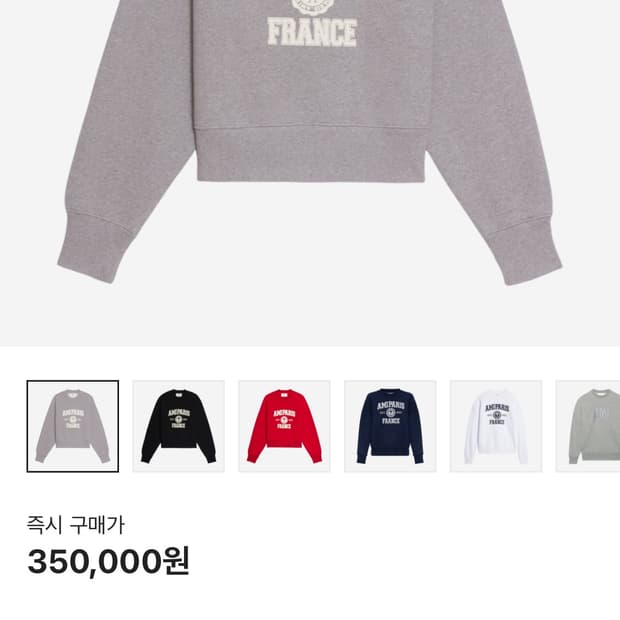 아미 파리 프랑스 스웨트셔츠 헤더 그레이 XL 새상품