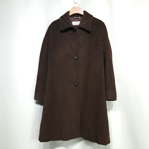 CL223 L 막스마라 90s 이태리판 울캐시미어 다크브라운 싱글코트