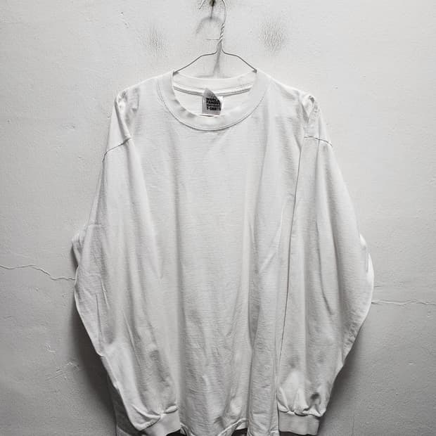 샤카웨어 헤비코튼 화이트 긴팔티 XL