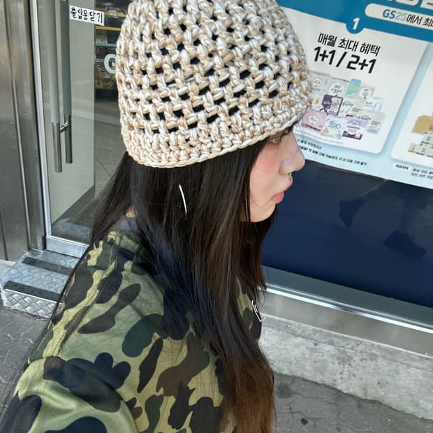 vintage 빈티지 뜨개 비니