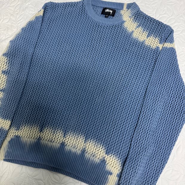 스투시 / 피그먼트 다이 루즈게이지 스웨터 타이다이 블루 / L