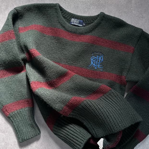 90’s 폴로 보트 넥 해비 울 스웨터 (va.75)
