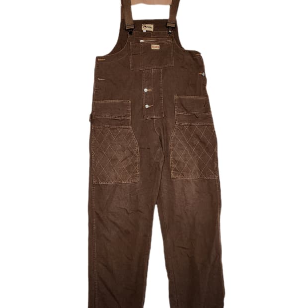 FUZAO 럼버 오버롤 스티치 워크웨어 멜빵팬츠