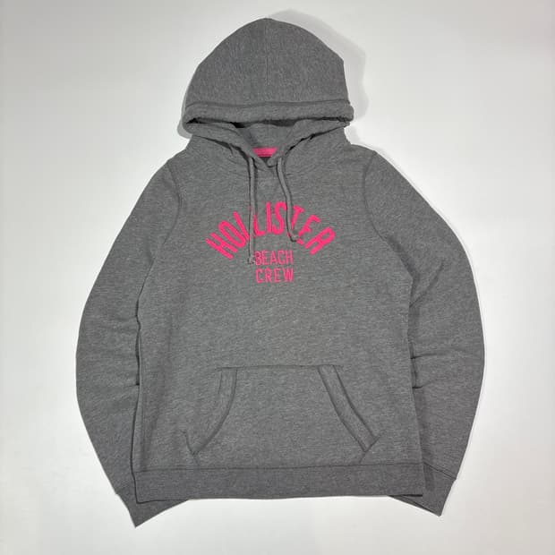 홀리스터 그레이 로고 후드티