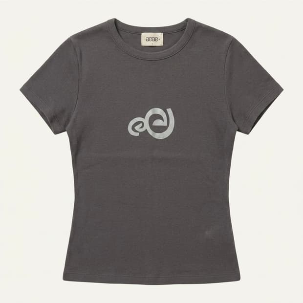 에이이에이이 SPIRAL LOGO CROP T-SHIRTS [GREY]