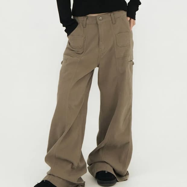 미레코 와이드 코튼 팬츠 새상품