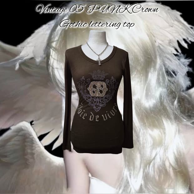 Vintage 05 PUNK Crown Gothic lettering