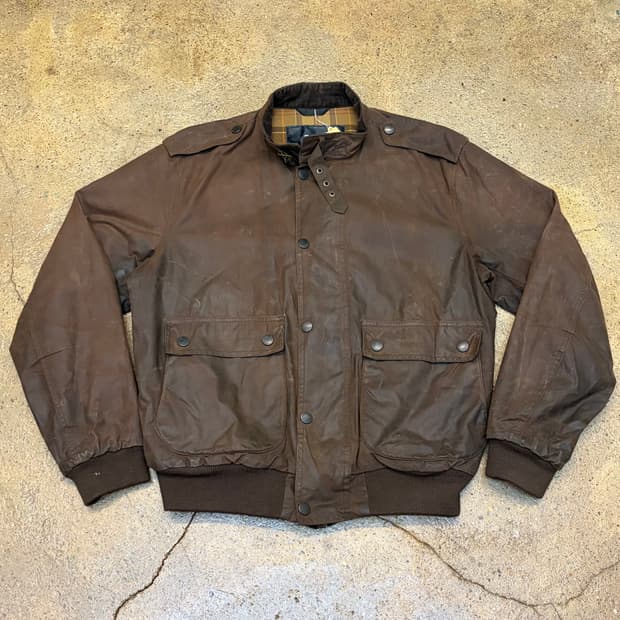 미국 빈티지 바버 브라운 왁스 자켓