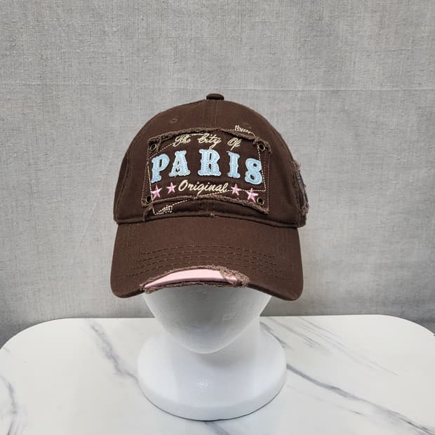 PARIS 자수 브라운 볼캡