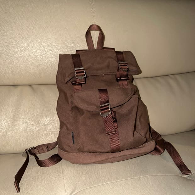 buckle point brown backpack