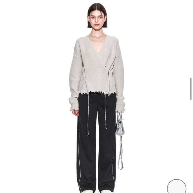 마뗑킴 STRING CUT OFF TROUSER 슬랙스 팬츠 차콜 바지