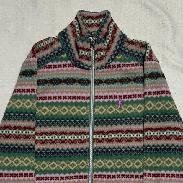 XS 폴로랄프로렌 핑크 포니 여성용 페어 아일 플리스 