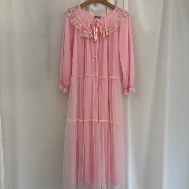 Baby Pink Dollcore Sheer Nightgown