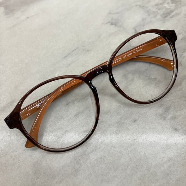 카라 KARRA 브라운 와이드 라운드 빅 뿔테 안경