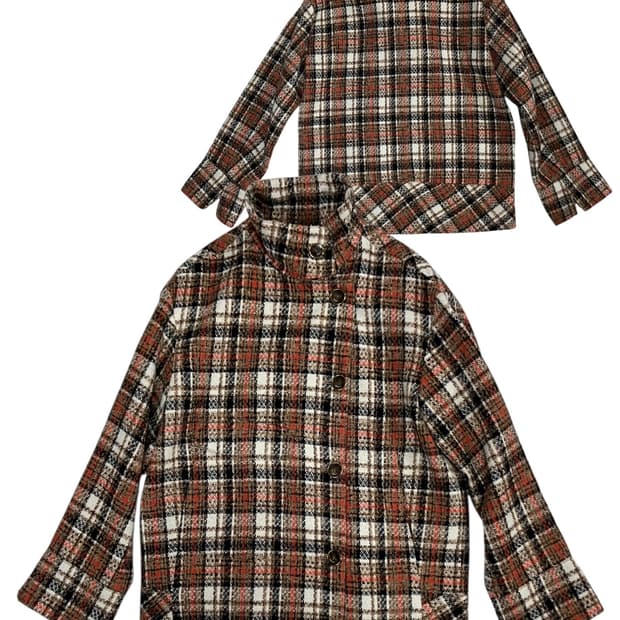 듀엘 체크 트위드 자켓 55