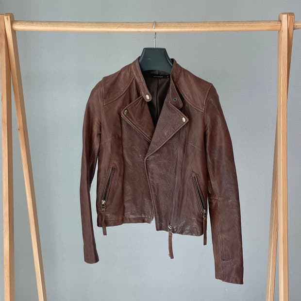 램스킨 차이나카라 라이더 자켓 (Brown)