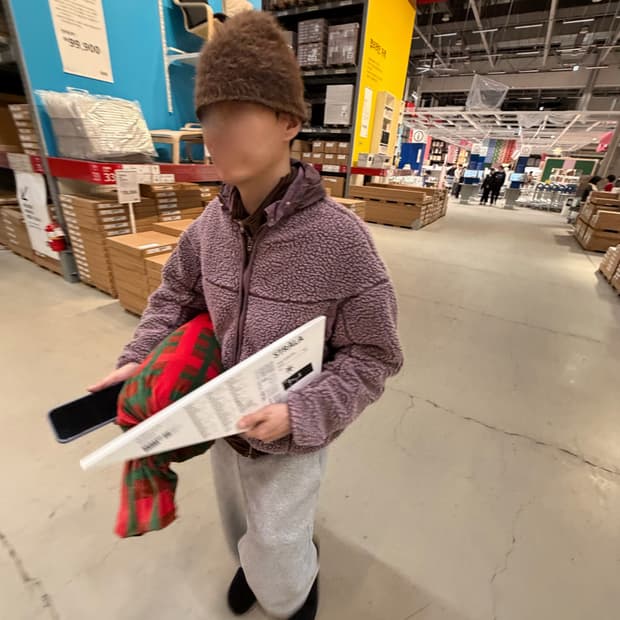 [M, 100-105] EE 누마레 후리스 플리스자켓 퍼플