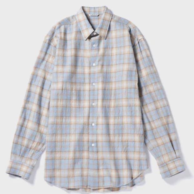 25aw 오라리 에어리 울 체크셔츠 4사이즈