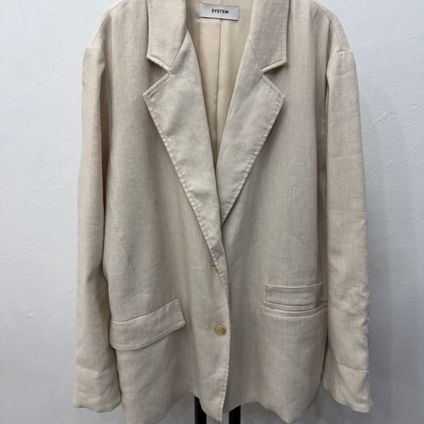 정품) 시스템 한섬 23ss  오버사이즈 린넨 블레이저 자켓 88
