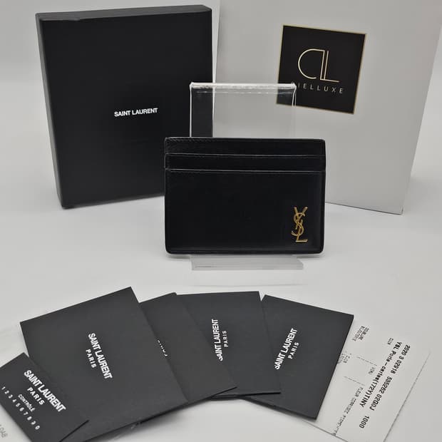 정품 입생로랑 타이니 로고 카드지갑