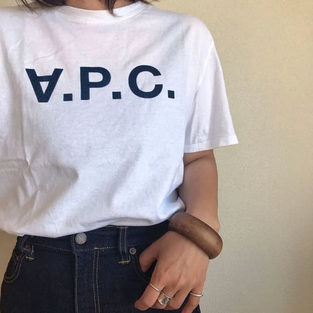 아페쎄 VPC 벨벳 로고 반팔티셔츠