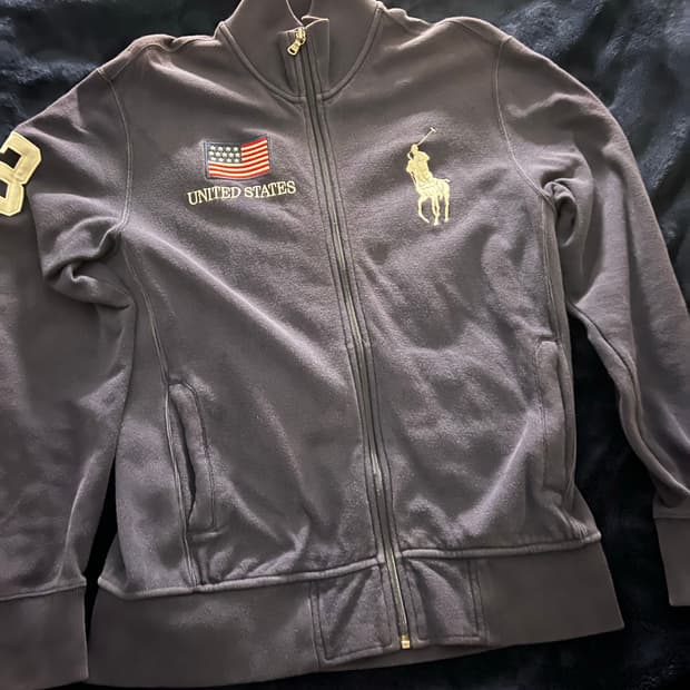 L) 폴로 랄프로렌 치프카프 빅포니 usa 성조기 코튼 집업